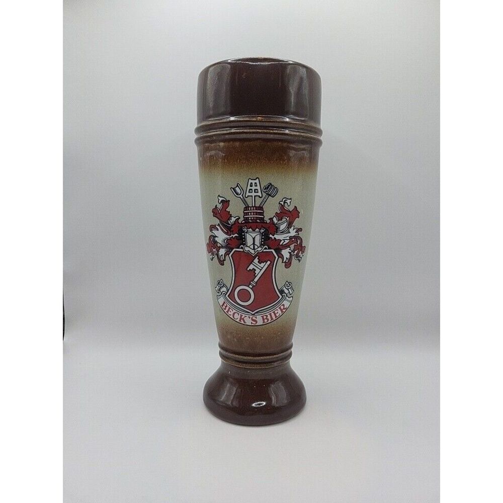 Vintage Beck's Bier KING Handmade‎ Germany Tall Beer Stein 10" Handpainted #150